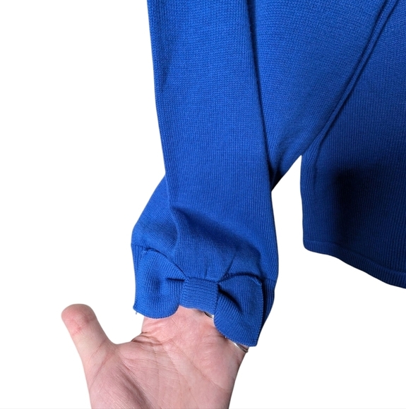 Talbots Blue Cardigan With Bow Details Sz L NWT - Picture 3 of 6